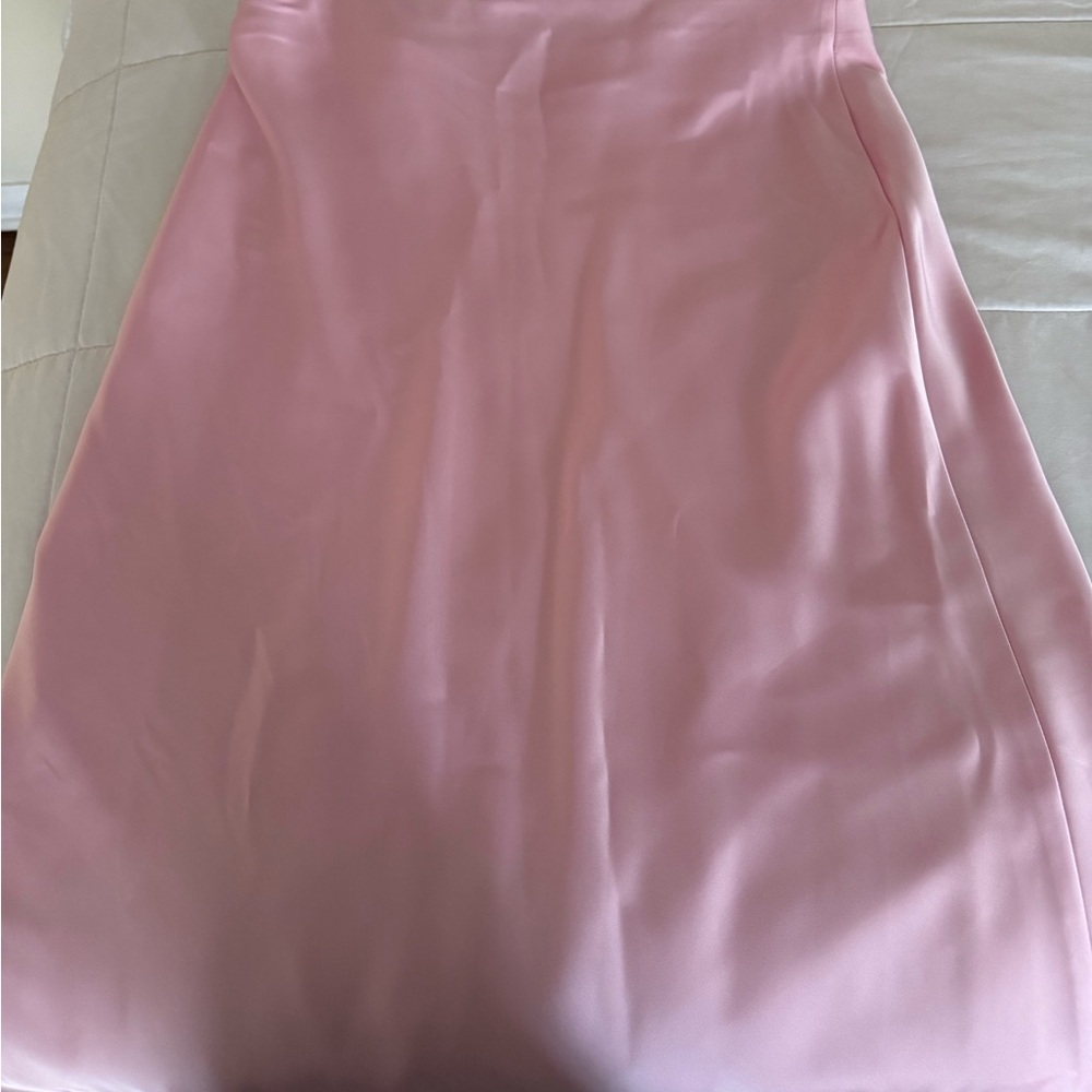 Zara Satink Pink Midi Skirt - Picture 2 of 5
